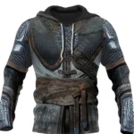Wikinger Hoodie Krieger Design mit Aegishjalmr vorderansicht