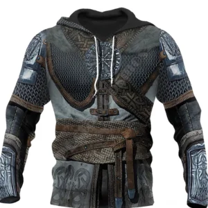 Wikinger Hoodie Krieger Design mit Aegishjalmr vorderansicht