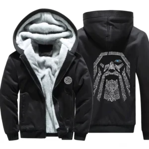 Wikinger Hoodie Odin der Allvater dunkelblau camouflage vorderseite