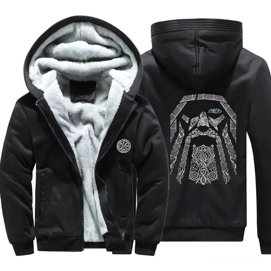 Wikinger Hoodie Odin der Allvater dunkelblau camouflage vorderseite