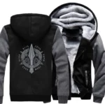 Wikinger Hoodie mit Odins Gungnir Motiv, warmes Fleece Kapuzenjacke fuer Wikinger Liebhaber