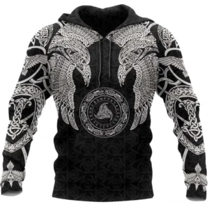 Wikinger Hoodie Osgar mit Wikinger Runen und keltischen Mustern