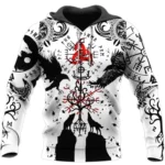 Wikinger Hoodie Trygve mit traditionellen nordischen Symbolen und 3D Druck