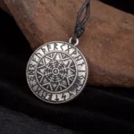 Wikinger kette mit Aegishjalmur Helm der Angst Runen Anhänger, Wikinger Halskette als Talisman