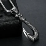 Wikinger Kette mit Fischhaken Anhänger aus 316L Edelstahl