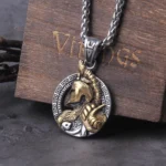 Wikinger kette mit krieger helm anhaenger silber variante