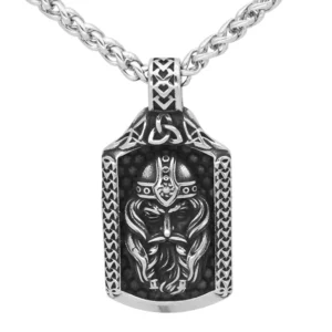 Wikinger kette mit Odin Allvater Anhänger aus 925er Silber, Wikinger Halskette