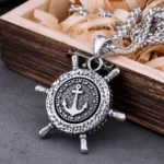 Wikinger Kette mit Nordisches Steuerruder und Anker Anhänger