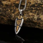 Wikinger kette mit valknut pfeilspitze anhaenger odins knoten