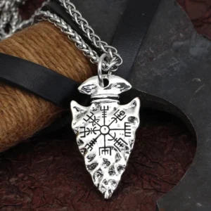 Wikinger Kette Vegvisir Symbol Nordischer Kompass für Männer und Frauen