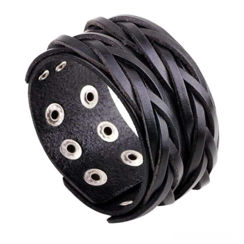Wikinger Leder Armband mit verstecktem Verschluss