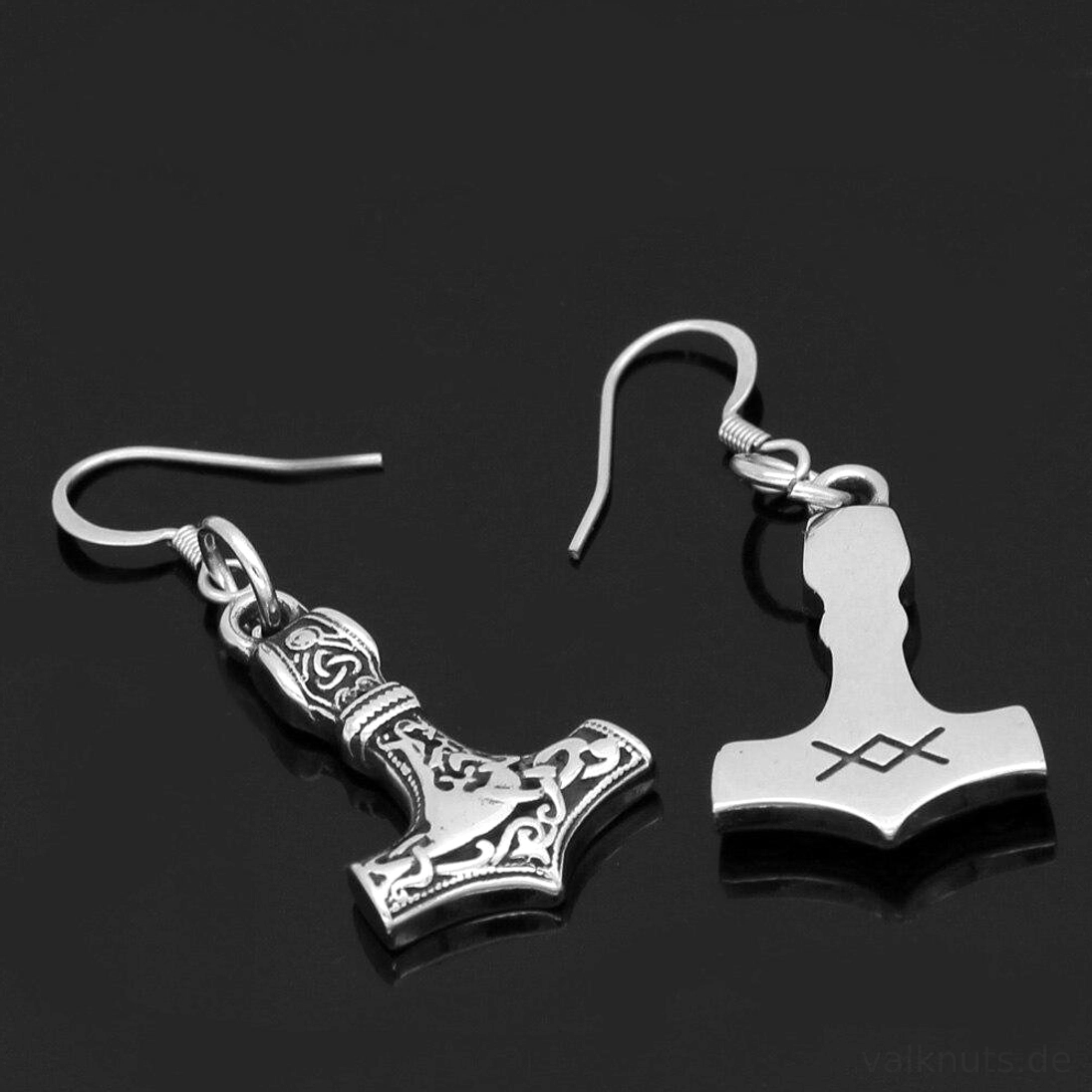 Wikinger Ohrringe Mjolnir als Drop Ohrringe Variante