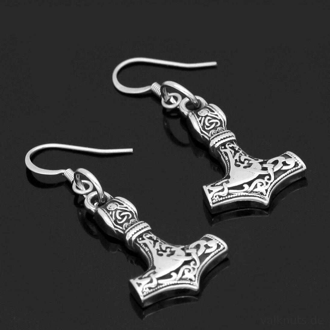 Wikinger Ohrringe Mjolnir als Ohrstecker Variante