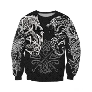 Wikinger Pullover Eivor mit authentischen nordischen Symbolen 3D Druck
