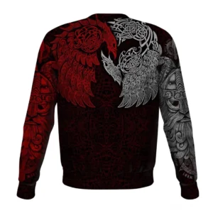 Rückseite des Wikinger Pullover Halfdan mit durchgehendem 3D Wikinger Muster