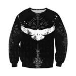 Wikinger Pullover Isrod mit Huginn und Muninn Raben Design