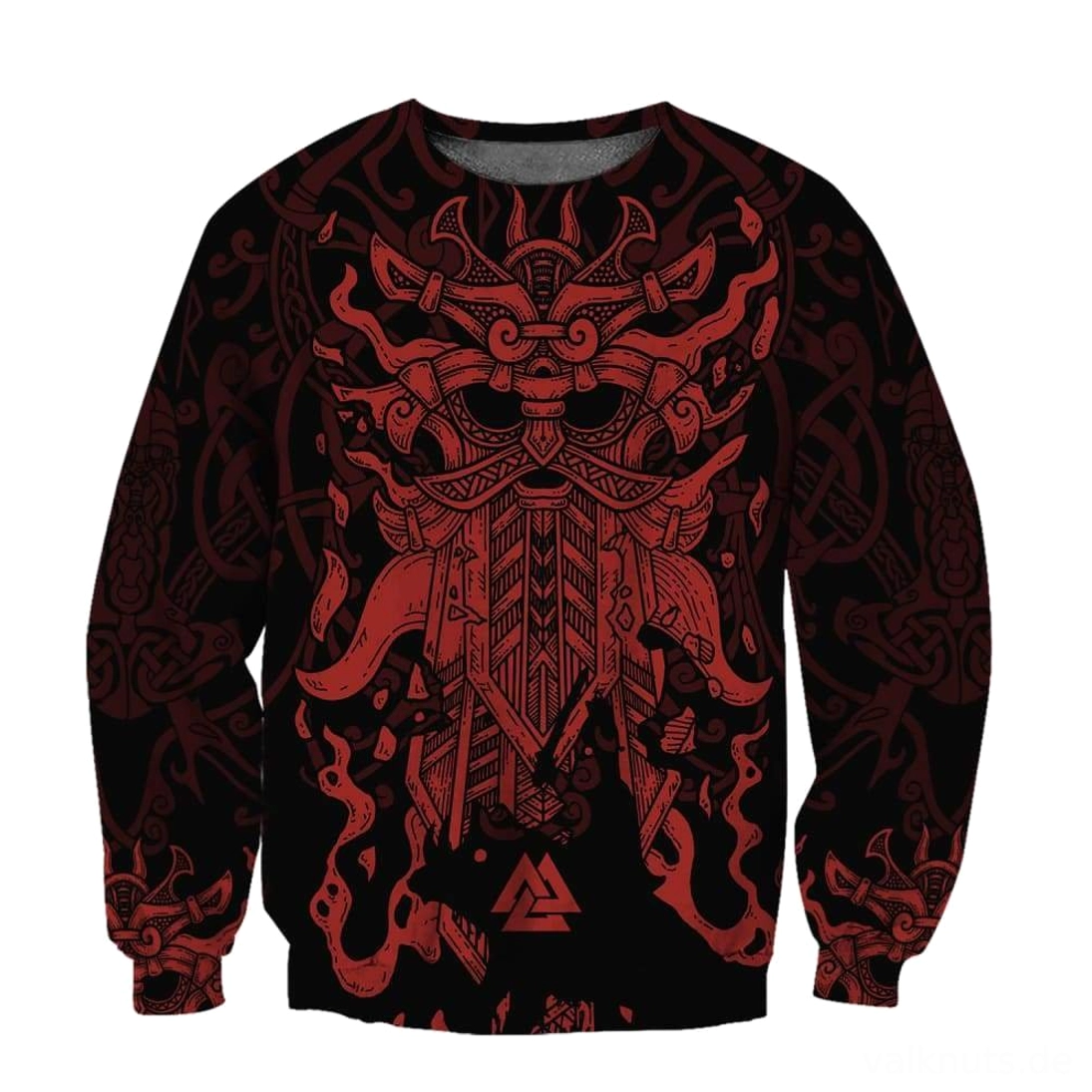 Wikinger Pullover Ivar mit authentischen nordischen Symbolen wie Weltenbaum und Runen auf schwarzem Grund
