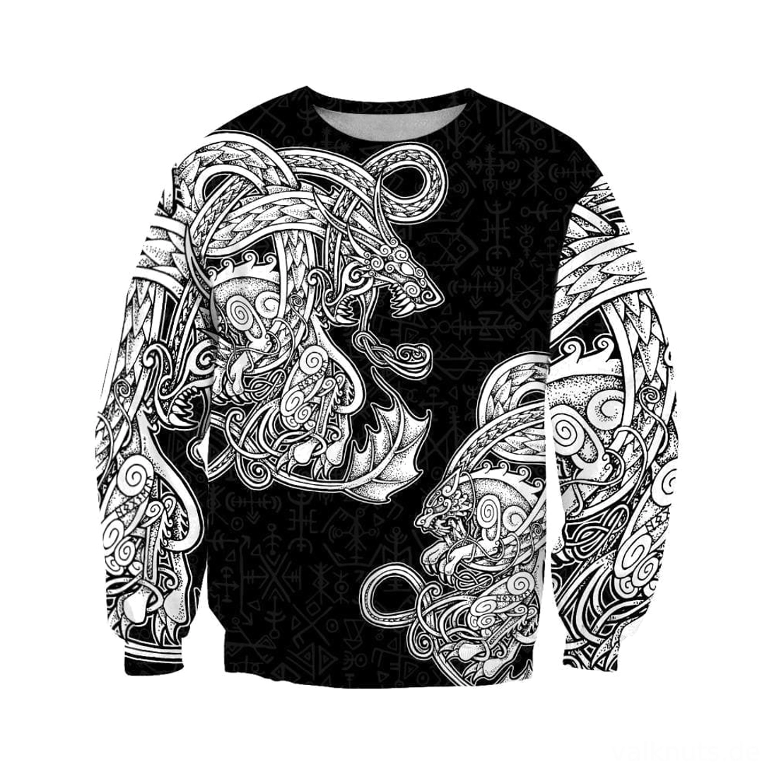 Wikinger Pullover Torvald mit traditionellem nordischen Muster und mythologischen Elementen