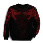 Wikinger Pullover Vali mit Wolfsmotiv aus nordischer Mythologie in schwarz rot