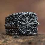 Wikinger Ring Aegishjalmur Helm der Furcht aus Edelstahl
