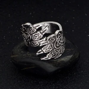 Wikinger Ring Bärenkralle aus Edelstahl, nordisches Berserker Schmuckstück