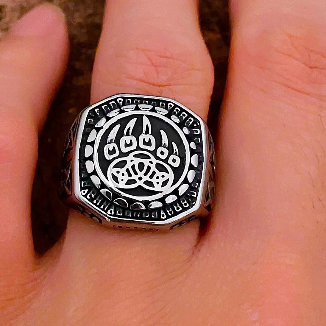 Wikinger Ring Berserker Bärenklaue, robuster Wikinger Ring für Alltag und Outdoor