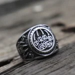 Wikinger Ring Berserker mit Bärenklaue Symbol aus Edelstahl für Männer