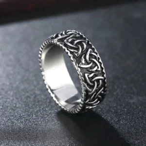 Wikinger Ring aus Edelstahl mit Triquetra Symbol für Männer, nordisches Amulett