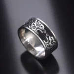 Wikinger Ring Geri und Freki Odins Wölfe aus 316L Edelstahl mit traditionellem Wikinger Knoten Design