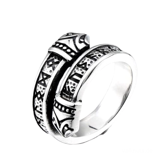 Wikinger Ring Jormungandr mit Runen nordisches Schmuckstück