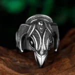 Wikinger Ring mit Raben Knot - Odins Amulett aus Edelstahl