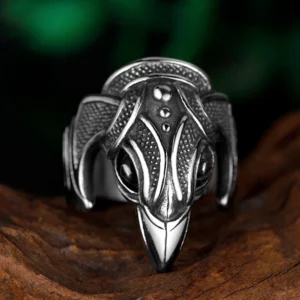 Wikinger Ring mit Raben Knot - Odins Amulett aus Edelstahl