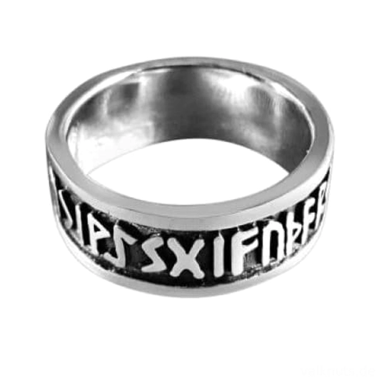 Wikinger Ring mit Runen Alphabet, detailreiche Gravur