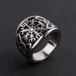 Wikinger Ring Vegvisir Nordischer Kompass aus Edelstahl