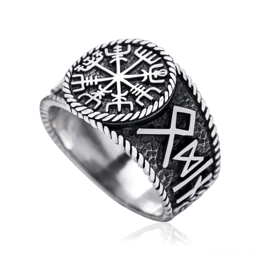 Wikinger Ring Vegvisir Schutzsymbol für Abenteurer und Reisende