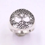 Wikinger Ring Yggdrasil aus 925 Sterlingsilber, hohles Baum des Lebens Muster