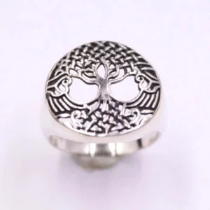 Wikinger Ring Yggdrasil aus 925 Sterlingsilber, hohles Baum des Lebens Muster