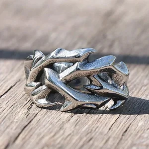 Wikinger Ring Yggdrasil Wurzel mit detailreichem Wurzel-Design aus Edelstahl