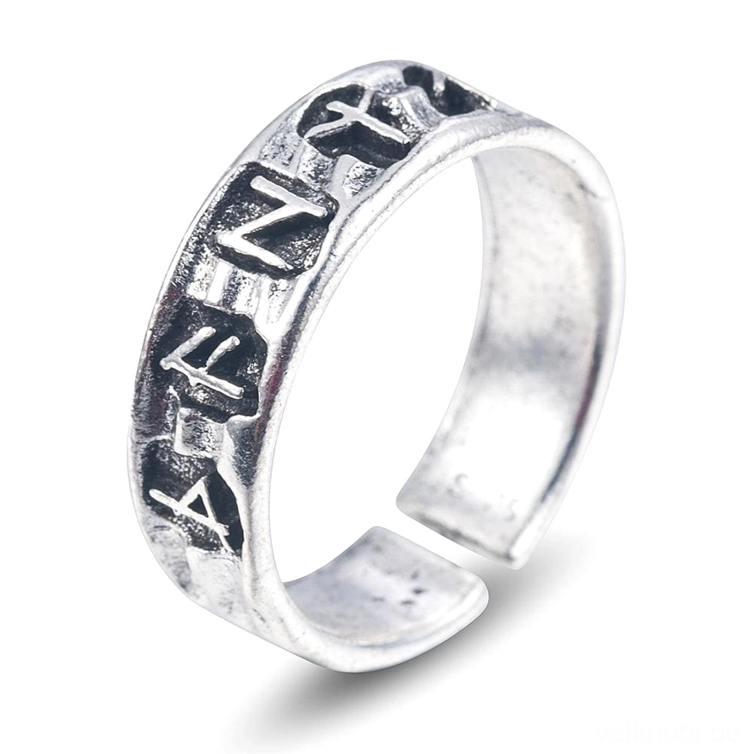 Drehansicht Wikinger Runen Ring, 360 Grad Ansicht des nordischen Schmuckstücks