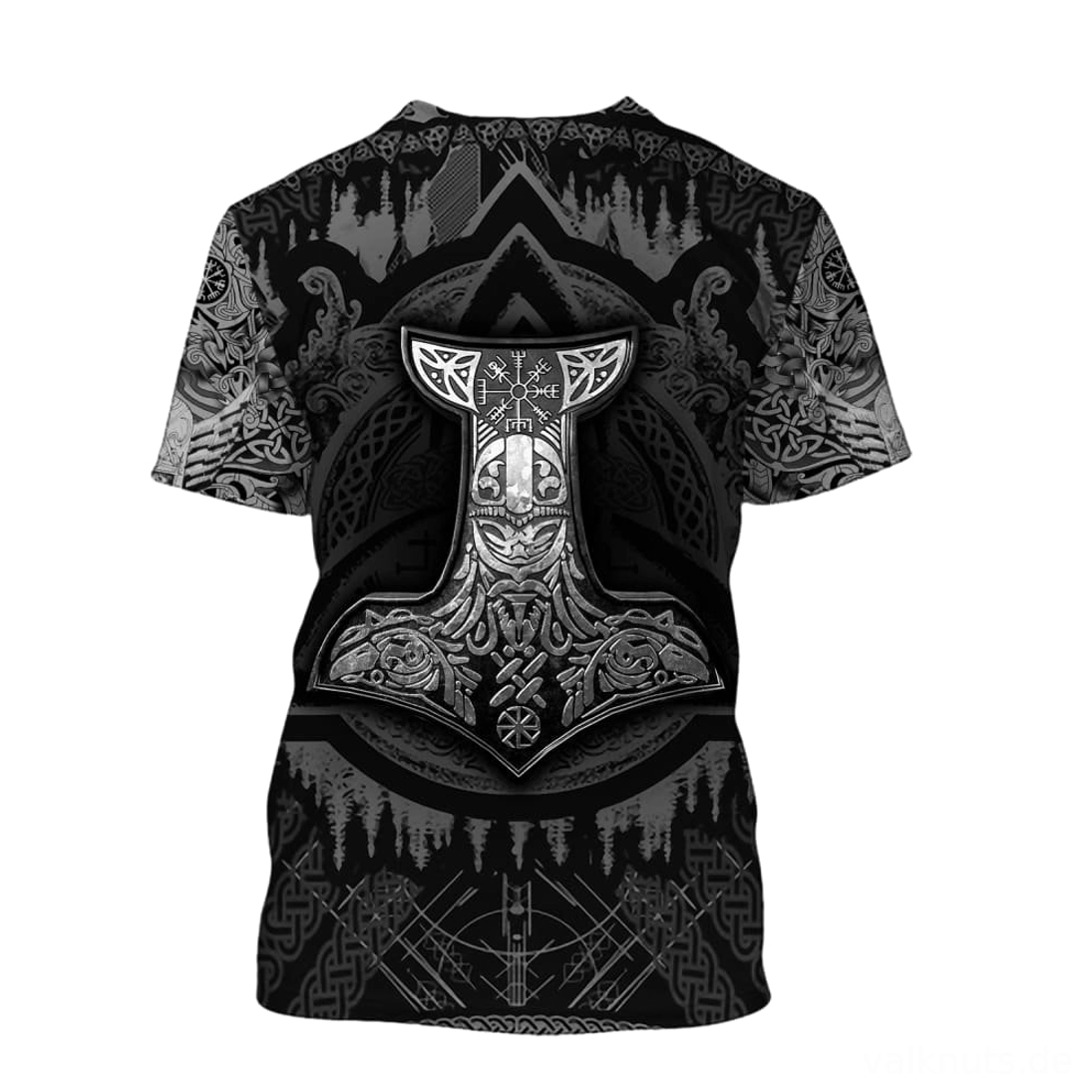 Wikinger T-Shirt Donar mit Thorhammer Mjölnir Motiv auf der Rückseite