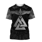 Wikinger T-Shirt Donar mit Mjölnir und Valknut Motiv vorne