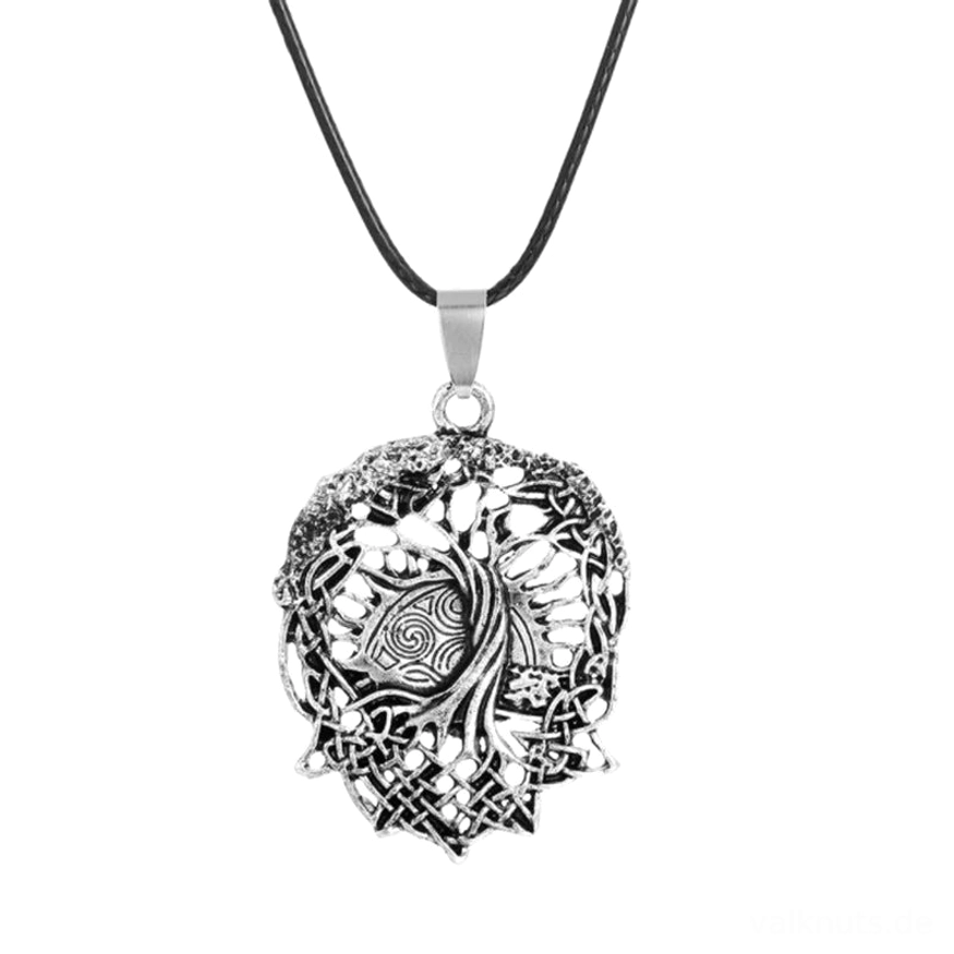 Yggdrasil Kette Wikinger Amulett mit traditioneller Knotengravur