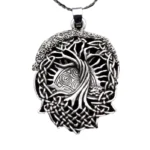 Yggdrasil Kette Wikinger Amulett mit Knoten und Lebensbaum Design