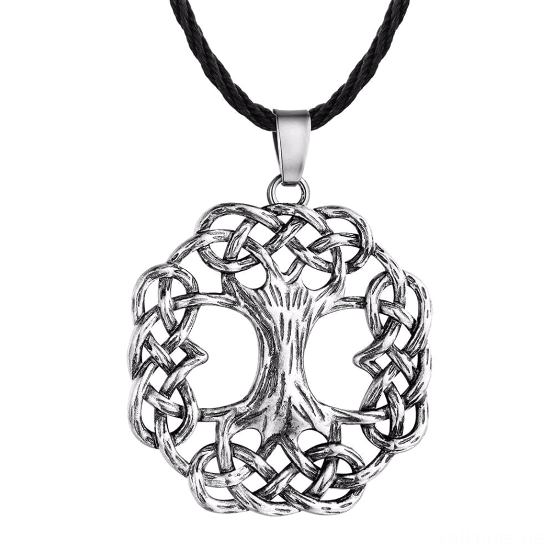 Yggdrasil Kette Wikinger Lebensbaum Knoten Design Silber Variante