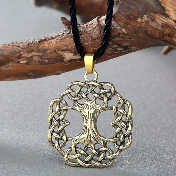 Yggdrasil Kette Wikinger Lebensbaum von hinten Materialansicht